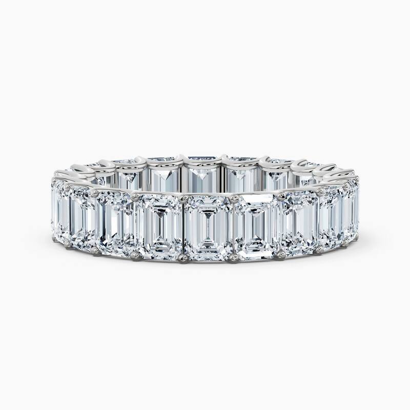 Auriya 14k Gold Emerald North-South Lab Grown Diamond Eternity Band 2.90 - 12.75 ct. tw. (F-G, VS) - 6.00 ct. wt. - 8 - White