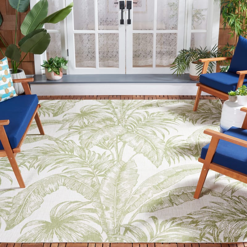 SAFAVIEH Courtyard Neli Transitional Indoor/Outdoor Rug - 8' x 10' - Ivory/Green