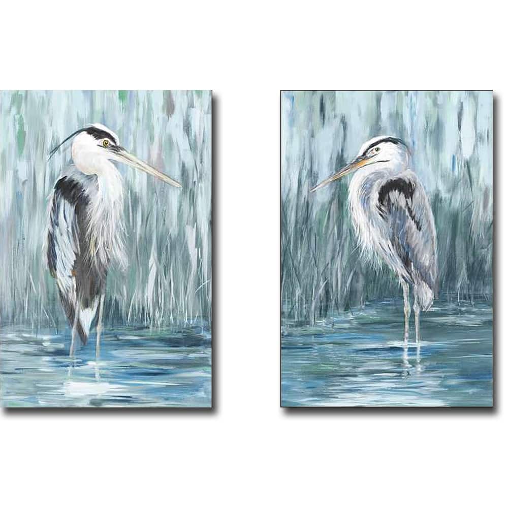 Standing Still Heron I & II by Julie DeRice 2-pc Gallery Wrapped Canvas Giclee Set (24 in x 16 in Ea Canvas in Set)