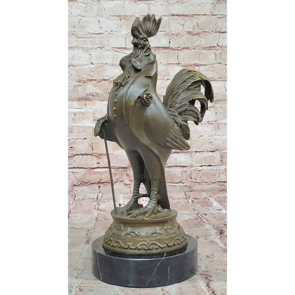 Dapper Rooster Gentleman Bronze Statue – Victorian Style