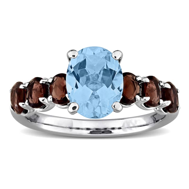 Miadora 4ct TGW London Blue Topaz Ring in Rose Plated Sterling Silver