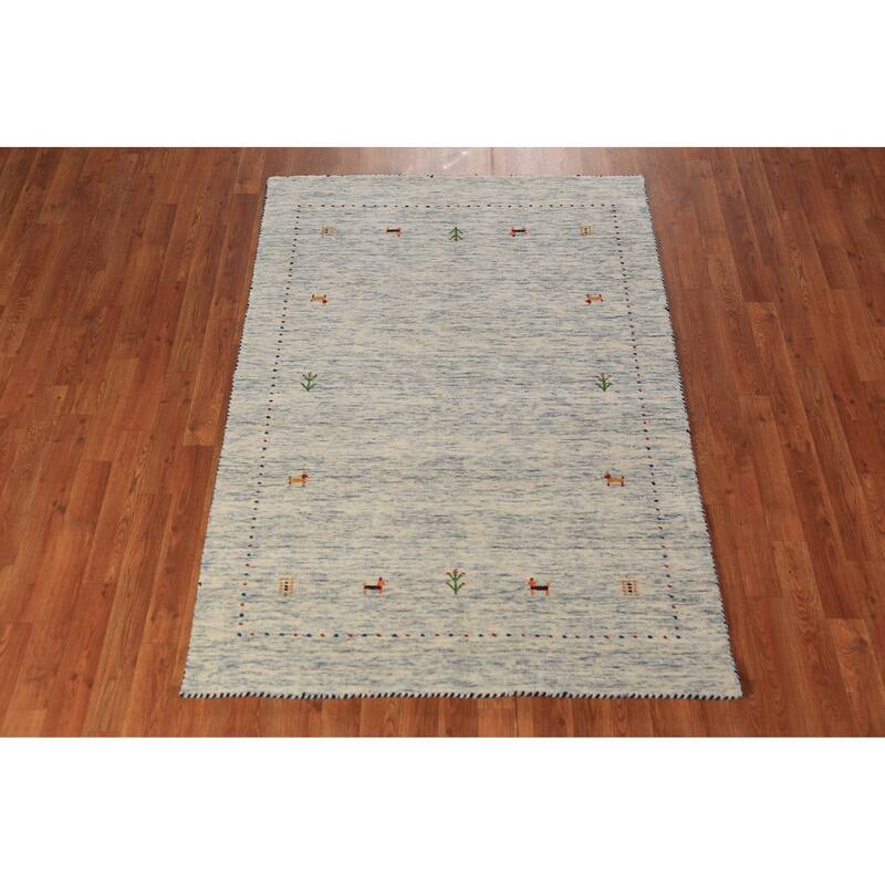 Gabbeh Oriental Area Rug Handmade Tribal / Modern Wool Carpet - 3'11" x 5'9"