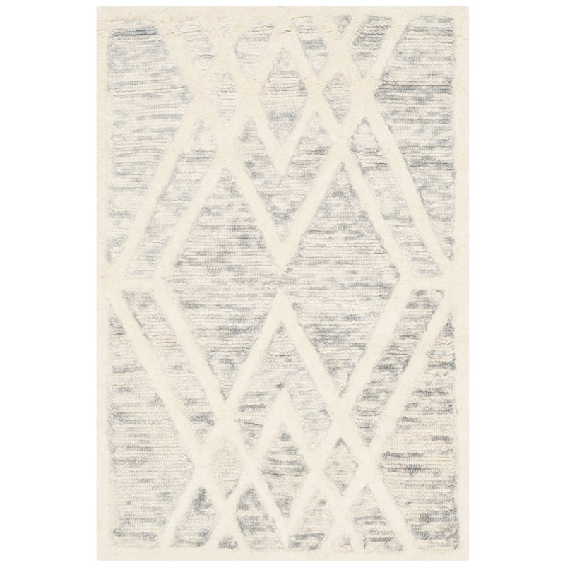 SAFAVIEH Handmade Cambridge Chieko Modern Wool Rug - 2' x 3' - Grey/Ivory