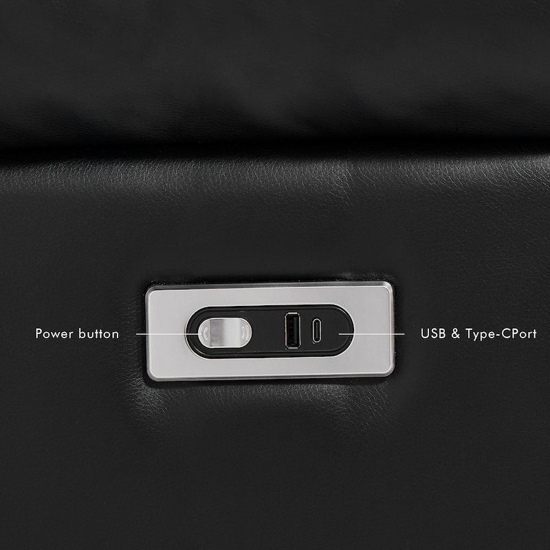 48.5" W Faux Leather Dual-Power Oversized Width Seat Recliner with USB & USB-C Charging, Ajustable Headrest