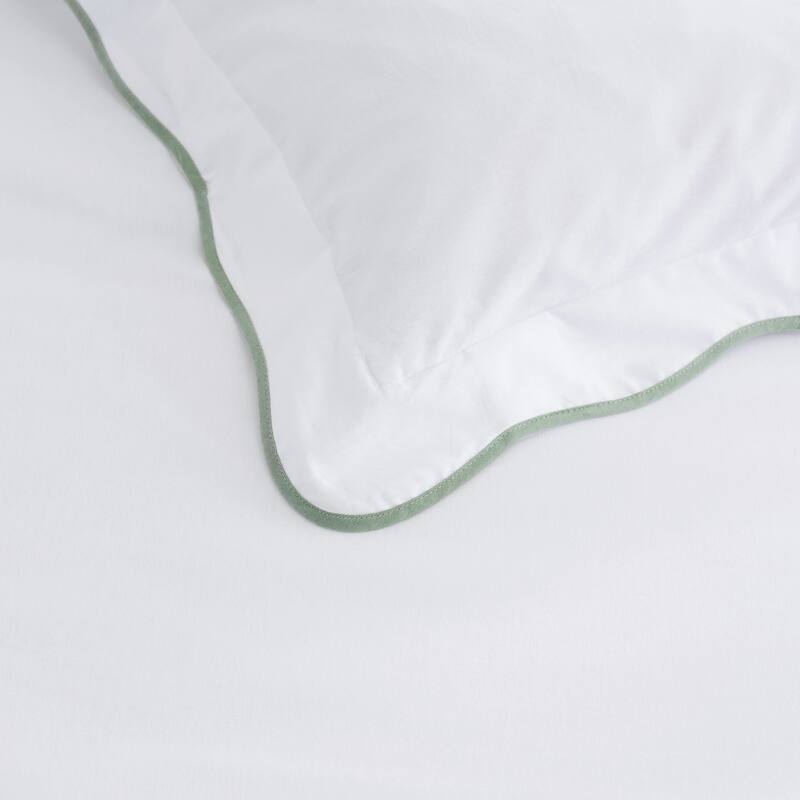 Martha Stewart Simple Scallop Cotton Duvet Cover Set