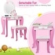 preview thumbnail 18 of 22, Costway Kids Vanity Makeup Dressing Table Chair Set Wooden W/ Mirror - See details