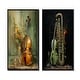 preview thumbnail 2 of 10, Designart "Bassoon Beauty Opulent Olive" Music Framed Art Set Of 2 - Traditional Wall Art Set Green Wall Decor 2 Pieces