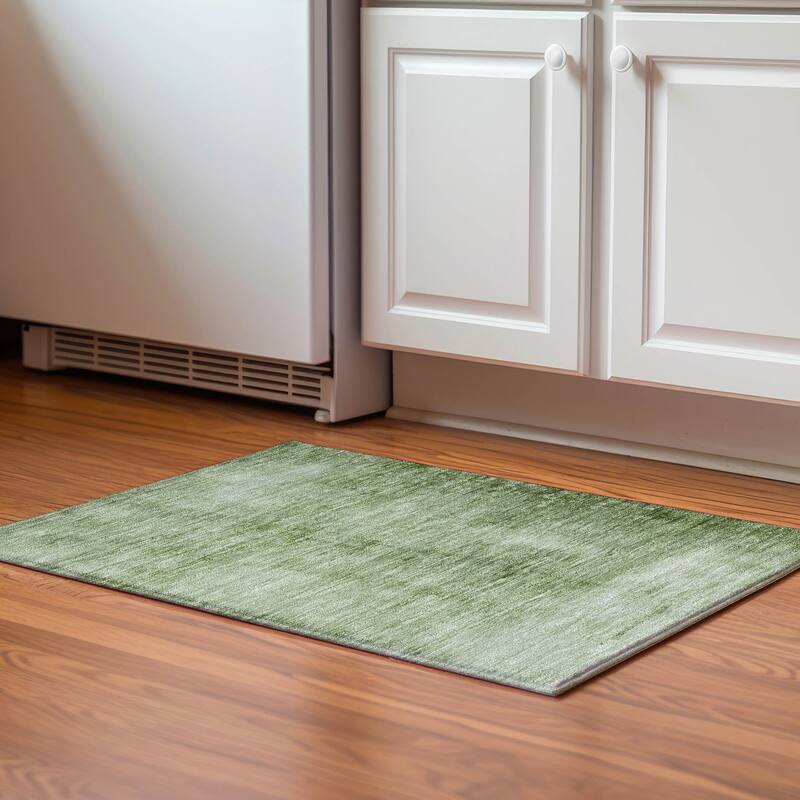 Premium Washable Super Soft Solid Ombre Mayfield Rug - Aloe - 1'8" x 2'6"