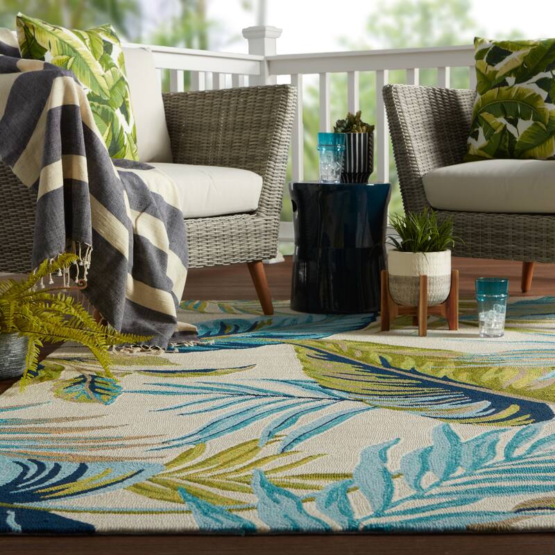 Carson Carrington Brande Montego Blue/ Green Floral Indoor/ Outdoor Area Rug