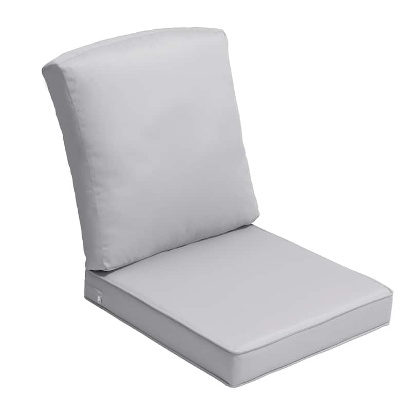 21 W in x 22 D in. Outdoor Deep Seat Chair Cushion Set Dining Patio Chair Pad Set - 1-Seater - Light Grey