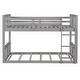preview thumbnail 21 of 26, Twin Over Twin Floor Bunk Bed with Ladder, Solid Wood Bunk Bed Frame with Full-Length Guardrail, Detachable into 2 Separate Beds