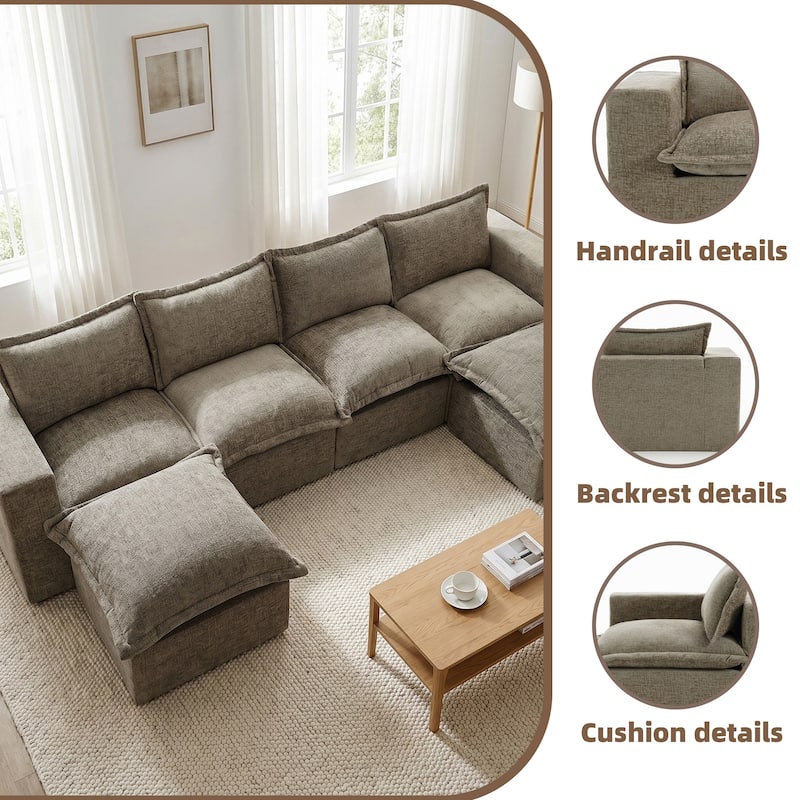 Comfy Cloud Couch Plush Modular Sectional Sofa For Living Room