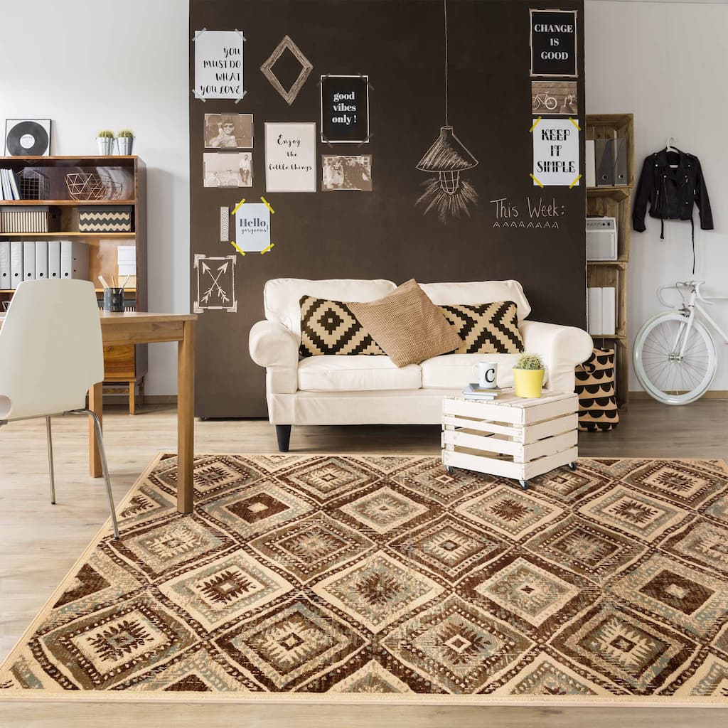 Superior Farmhouse Southwestern Power-Loomed Indoor Area Rug