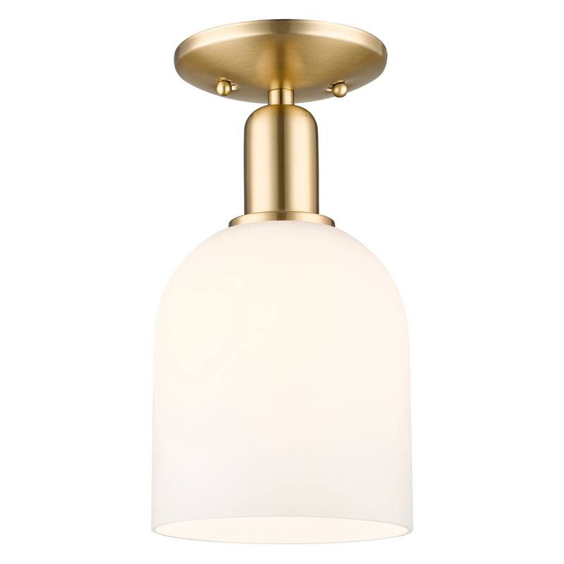 Innovations Lighting Endless Possibilities Arcadia - Bella - 1 Light 6" Semi-Flush Mount - Champagne Bronze/White