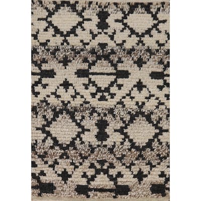 Geometric Moroccan Oriental Accent Rug Handmade Wool Carpet - 2'0"x 3'0"
