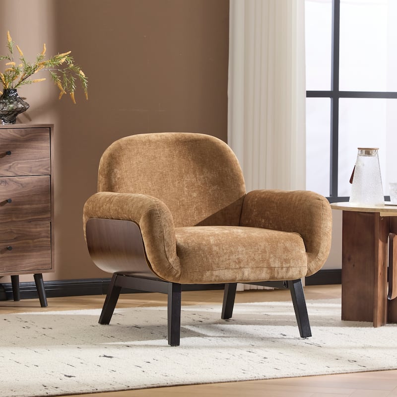 Christopher Knight Home -Daniel Solid Wood And Fabric Armchair - Tan