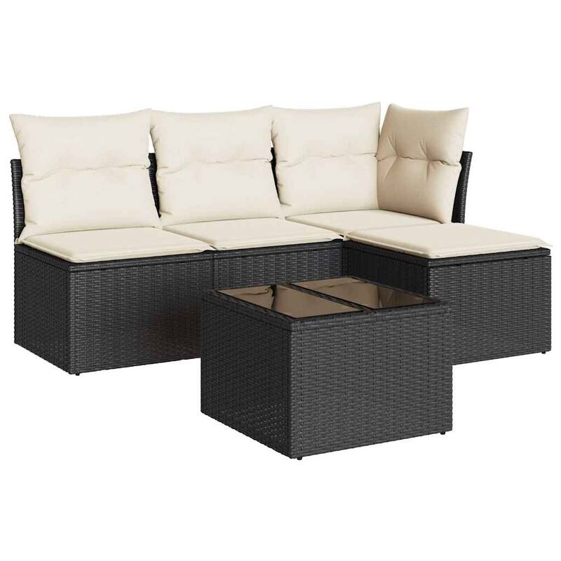 vidaXL Garden Sofa Set Black - 21.7 x 21.7 x 14.6