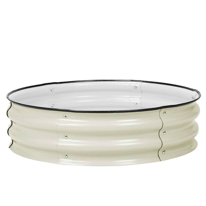 Aoodor 9'' Tall Aluzinc Metal Raised Garden Bed 30'' Round - 30"x9"