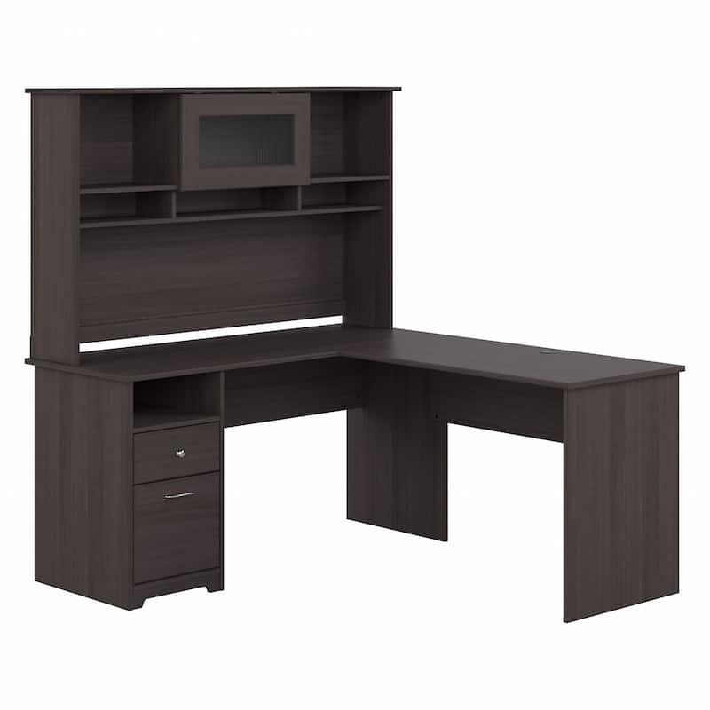 Cabot 60W L Shaped Computer Desk with Hutch by Bush Furniture