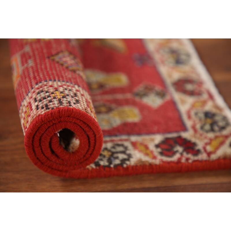 Abadeh Persian Vintage Square Area Rug Handmade Wool Carpet - 2'1"x 2'4"