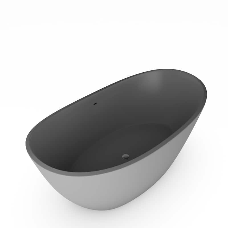 Manhattan 59" Solid Surface Freestanding Soaking Bathtub