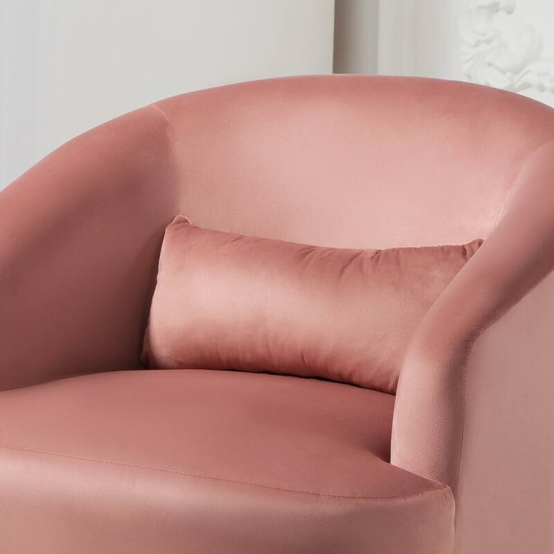 US Pride Furniture Accent Chair with Barrel-shaped Design and 360 Degree Swivel Feature