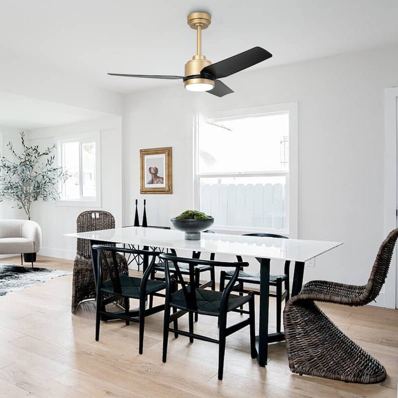 Modern 42" Gold ABS Intergated LED Ceiling Fan with Light and Remote