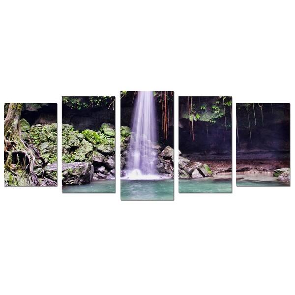 Ready2HangArt 'Waterfall' 5-Piece Wrapped Canvas Wall Art Set - - 8307196