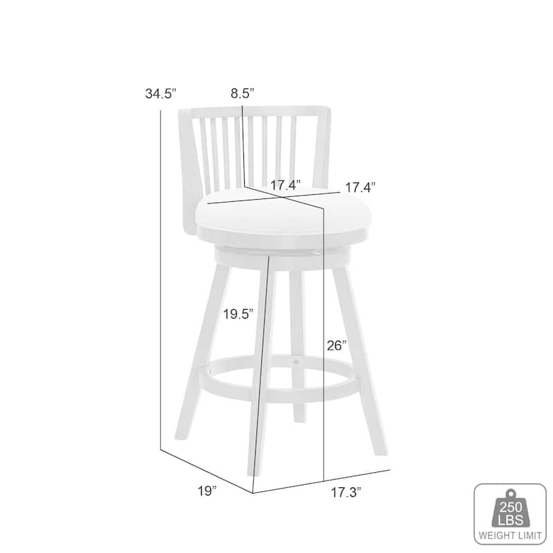 Harper Modern Swivel Bar Stool, Upholstered Counter Height Chair with Solid Wood Frame