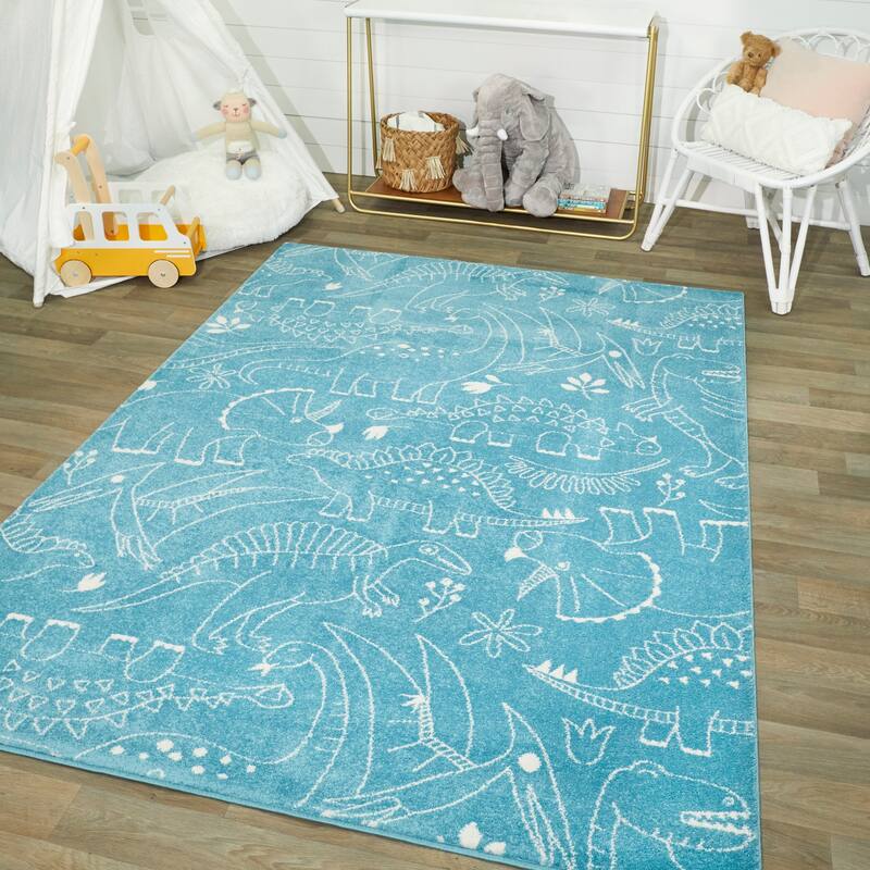 Mod-Tod Parker Dinosaur Kids Area Rug