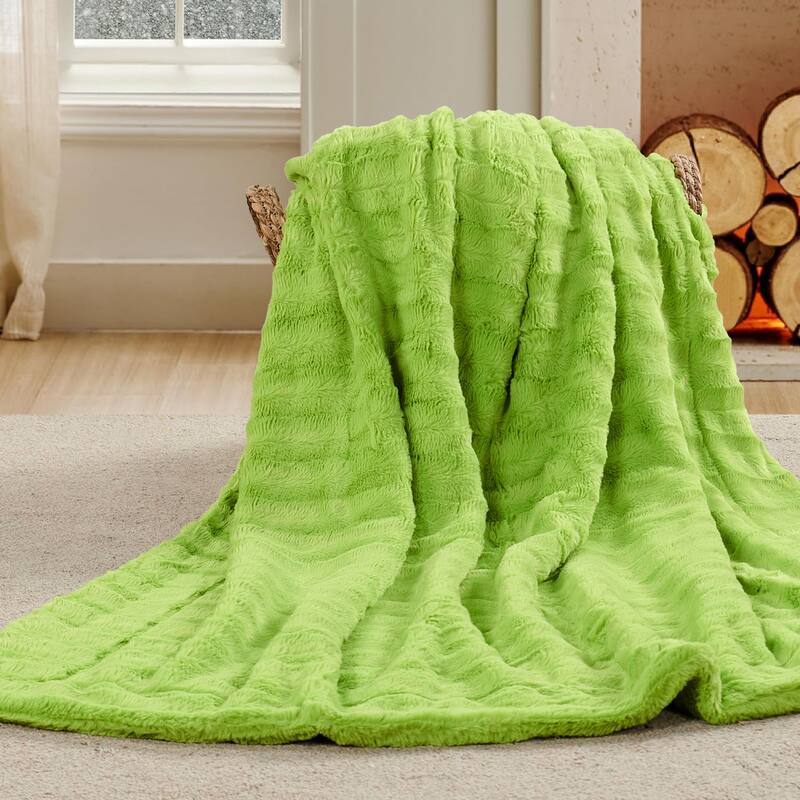 Oversized Derby Double Sided Fauxfur Throw