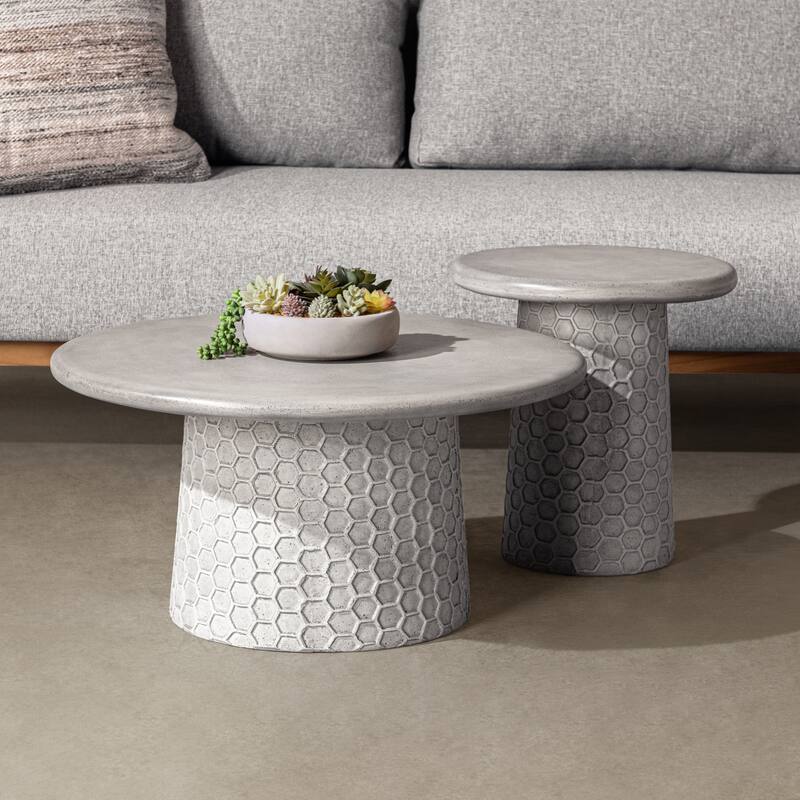 Classic Home Delaine Outdoor Concrete Coffee Table - 28W x 28D x 14H