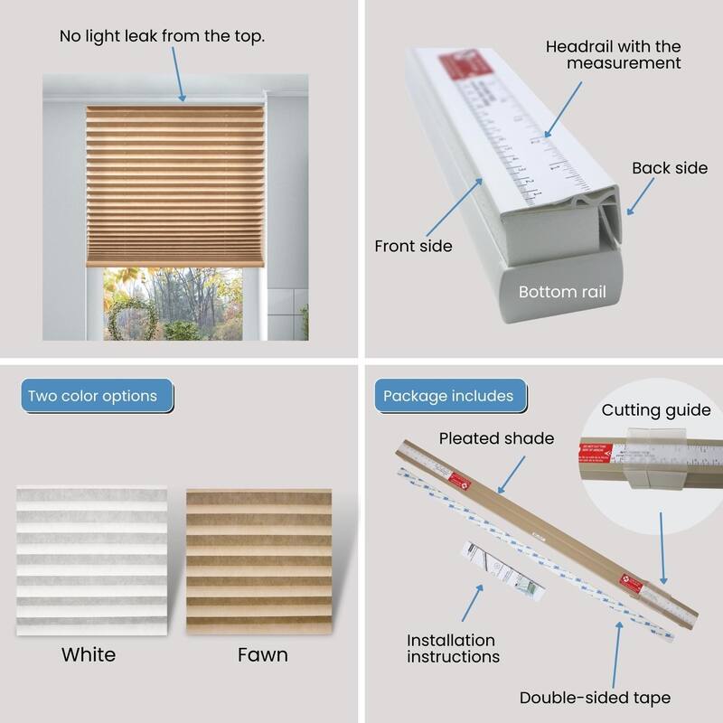 BlindsAvenue Cut@Home Pleated Shades, Lightfiltering Fabric