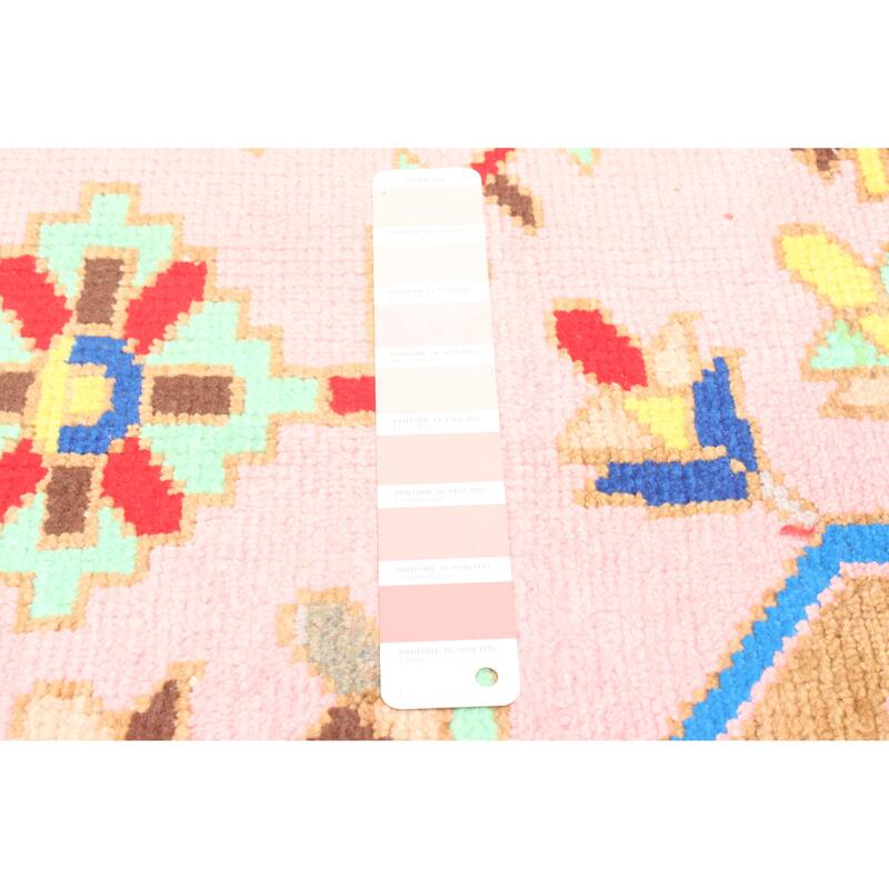 ECARPETGALLERY Hand-knotted Melis Vintage Pink Wool Rug - 4'6 x 6'8