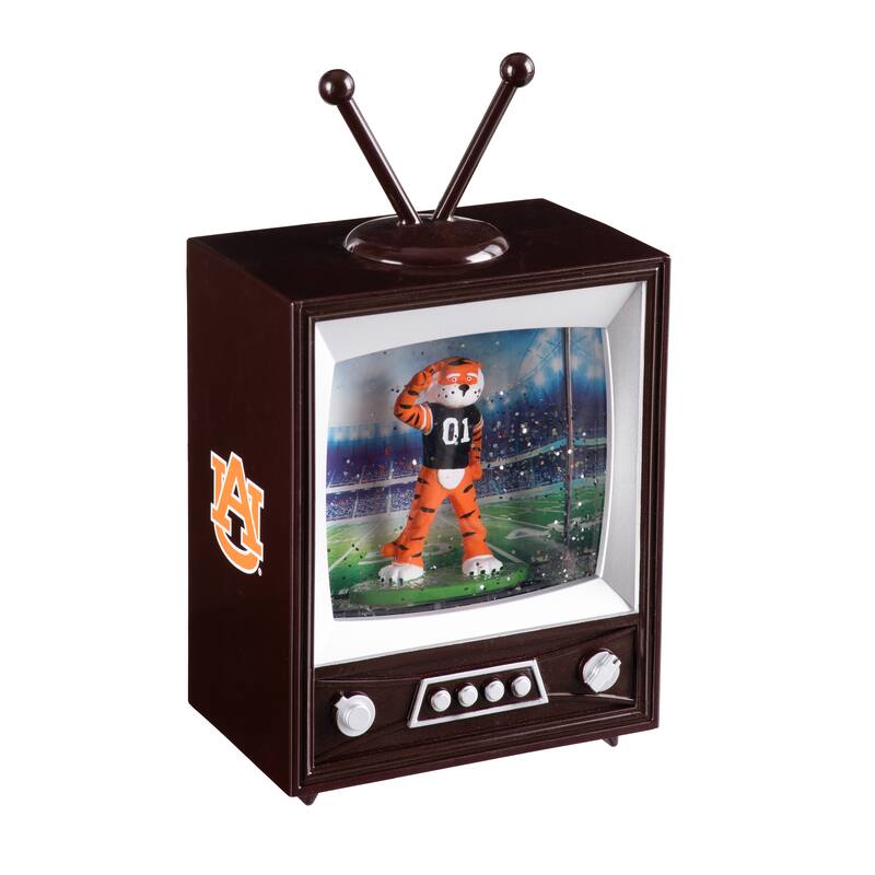 Auburn University 8 in. Vintage TV Light Up Water Lantern Snow Globe with Mascot