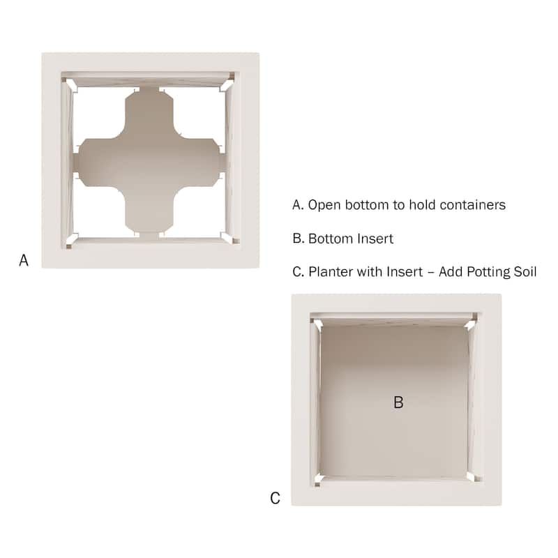 Lattice Design Planter Box - 14.75-Inch-Square Decorative Outdoor Flower or Plant Pot by Pure Garden - 14.75 x 14.75 x 13