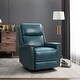 preview thumbnail 14 of 53, Fiacro 30.31''Wide Genuine Leather Swivel Rocker Recliner TURQUOISE