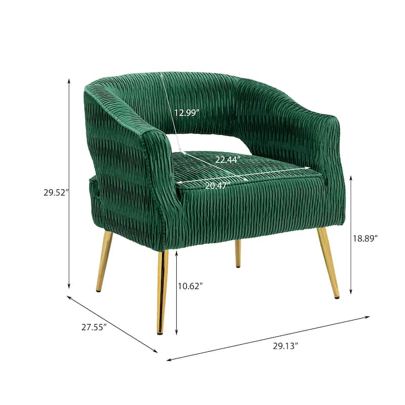 Contemporary Upholstered Ruffle Accent Chair