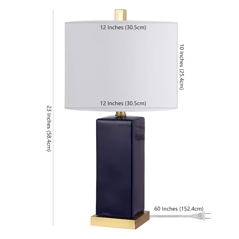 SAFAVIEH Lighting Leonoor 22-inch Ceramic Table Lamp - 12" x 12" x 22" - 12Wx12Dx23H