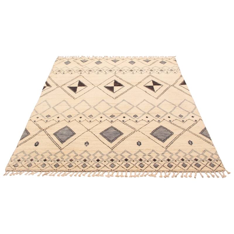 ECARPETGALLERY Hand-knotted Pak Finest Marrakesh Cream Wool Rug - 8'1 x 10'5