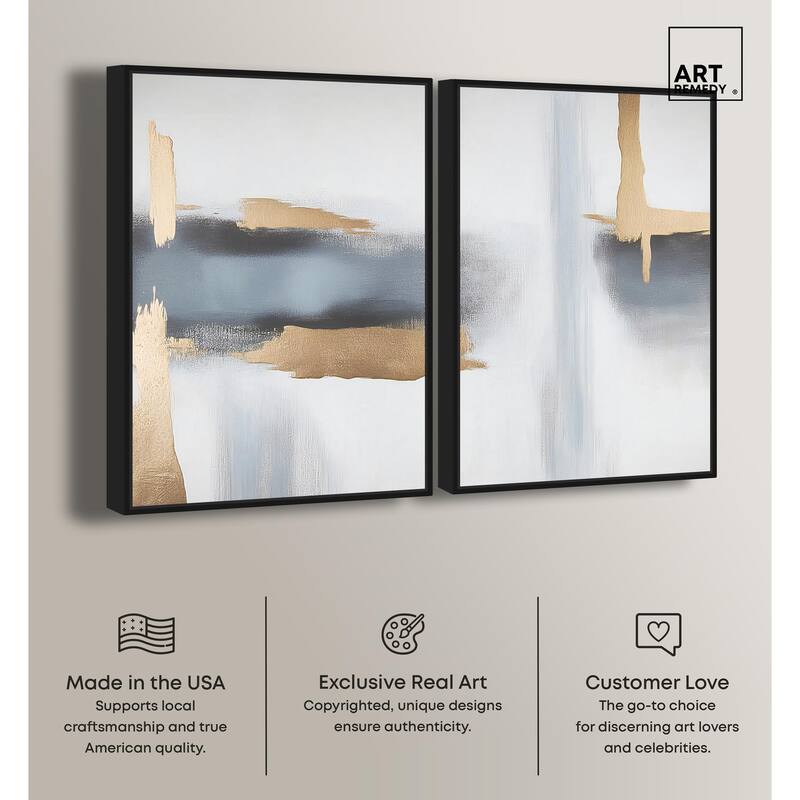 Visual Gold Vortex I Canvas Set of 2 by Art Remedy
