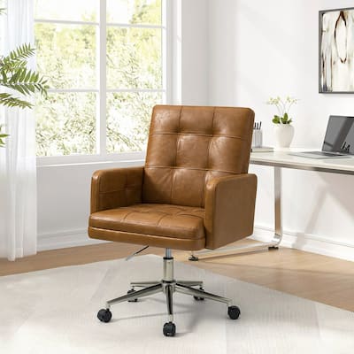 Lorenz Modern Vegan Leather Height-adjustable Office Chair with 5 Wheels by HULALA HOME