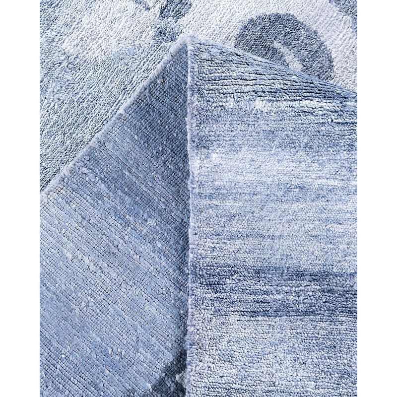 Modern One-of-a-Kind Hand-Knotted Area Rug, Blue - 9' 1" x 11' 10"