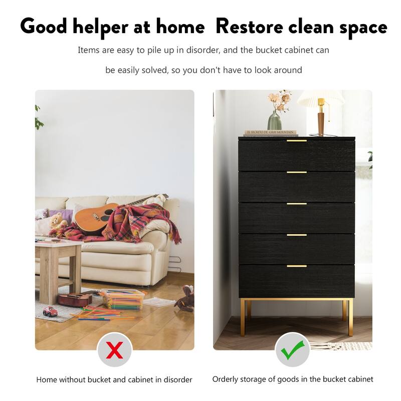 5 Drawer Dresser Storage Tower, Organizer Unit for Bedroom,Chest
