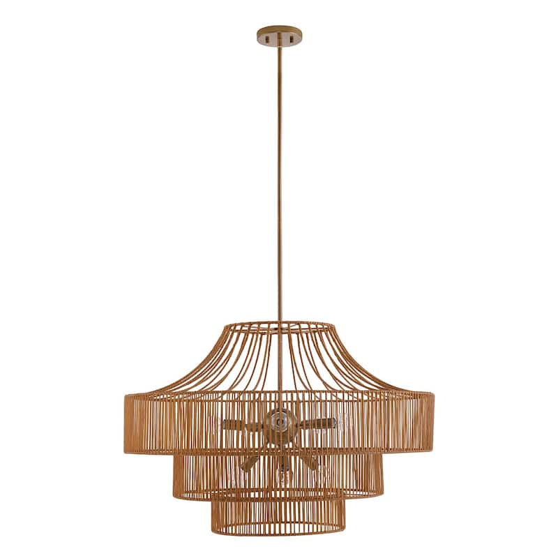 Medlock 8-Light Outdoor Chandelier in Burnished Brass - Burnished Brass