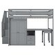 preview thumbnail 34 of 55, Space-Saving Loft Bed with Storage Stairs & Two Drawers, Wooden Full Bed Frmae wiht Shelves Wardrobe, Movable table & Side Desk