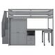 preview thumbnail 91 of 112, Space-Saving Wood Loft Bed with Storage Stairs & Wardrobe, Multifunctional Furniture Bed Frame with Desk & Drawers