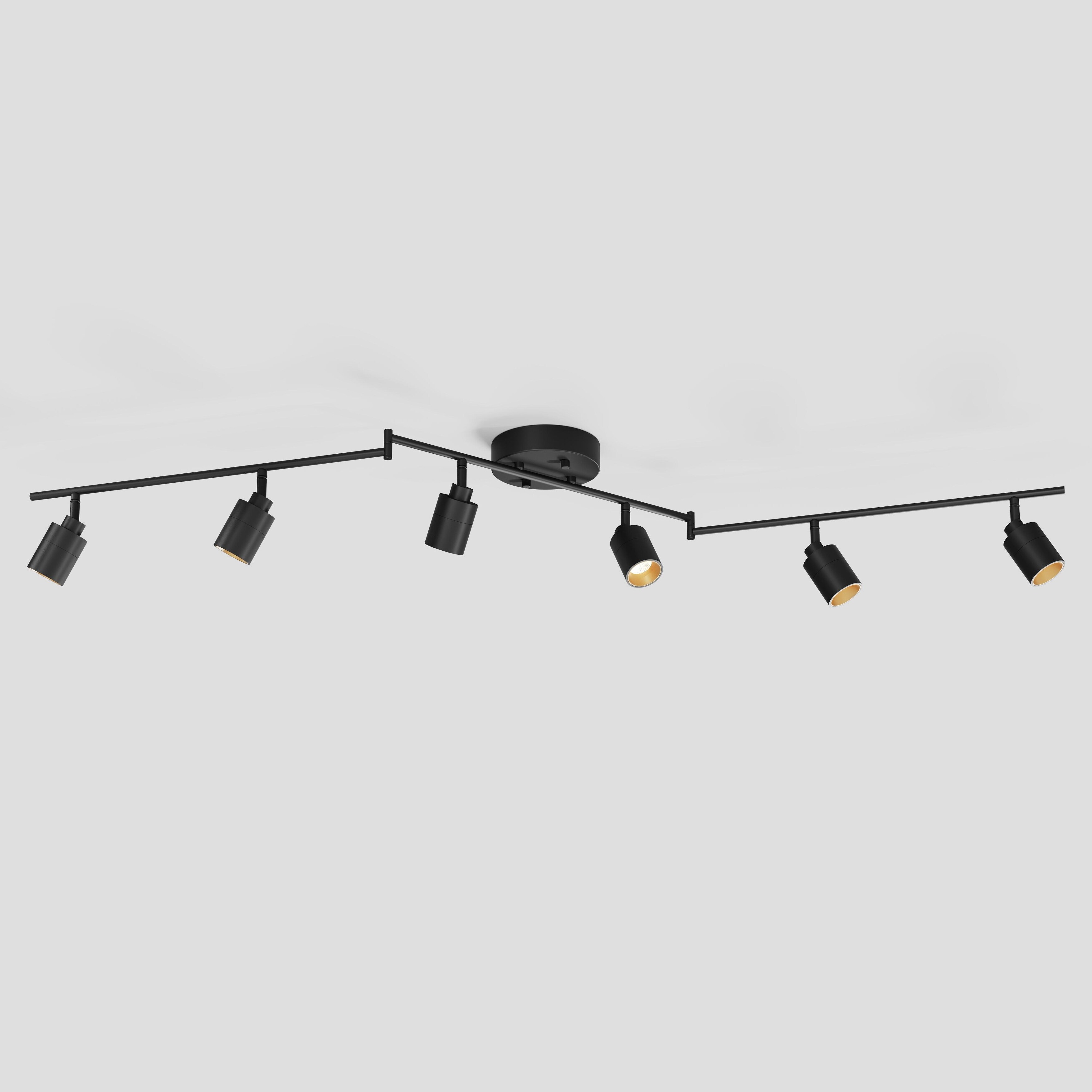 Beth(ベス) Shura 6-Light Black Integrated LED Swivel Track Light with