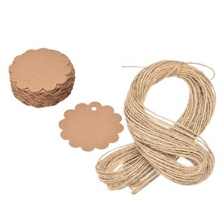 Gift Tag Rope Paper Gift Tags with Twine Rope 40mm Length 65.6 Feet 100pcs - Bed Bath ...