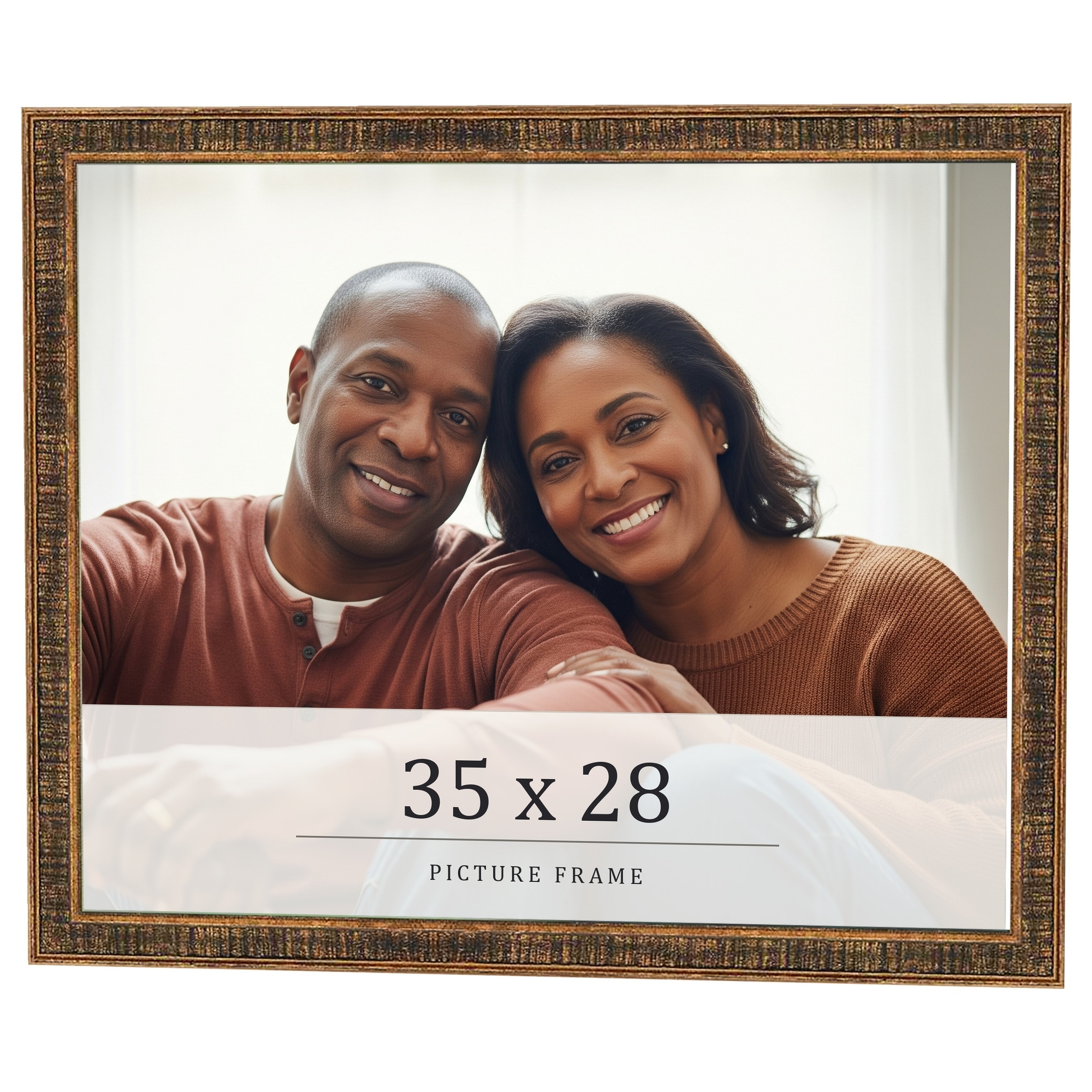 35x28 Frame Black Real Wood Picture Frame Kingsley Gold Distressed Photo Frame with UV Acrylic Foam Board Backing &